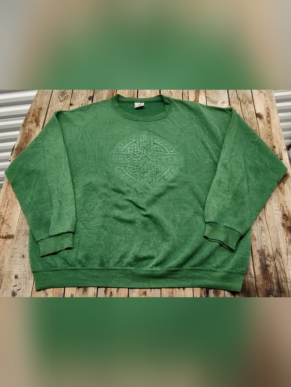 vintage '90s Irish Celtic knot acid wash sweatshirt  made in USA Men's Size 2xl